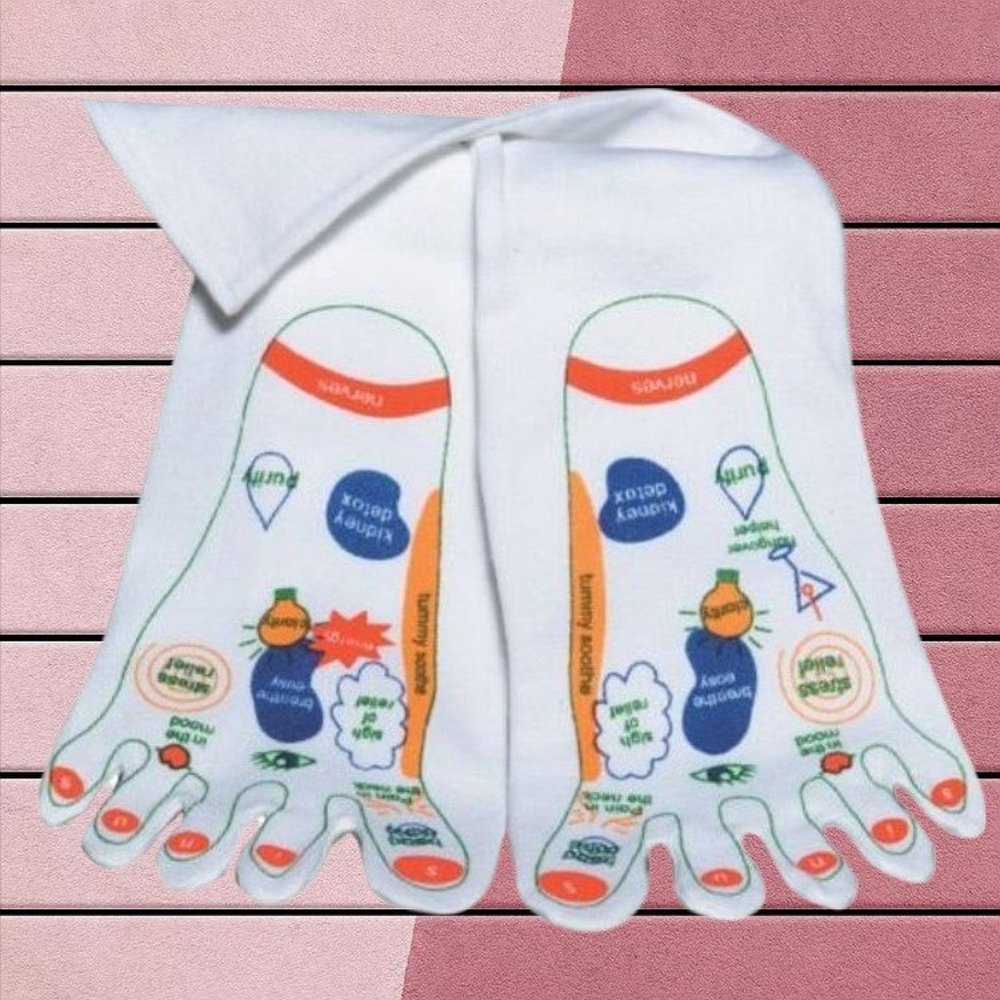 [NEW] EARTH THERAPEUTICS REFLEXOLOGY GUIDE SOCKS FOOT MASSAGE REFLEX THERAPY